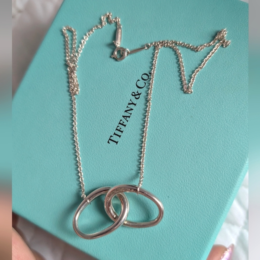 TIFFANY&Co. Elsa Peretti Double Loop Necklace Pendant Silver 925 Authentic